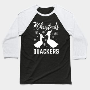 Christmas Quackers, Funny Christmas Duck Pun, Christmas Pyjama Design Baseball T-Shirt